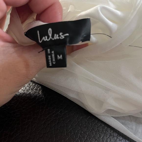 Lulus Impressive Flirt White Mesh Ruched Mock Neck
Midi Dress - Picture 7 of 7